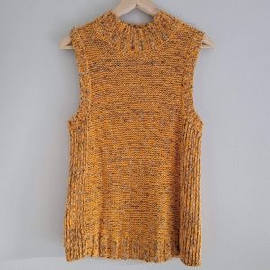 Mock neck sleeveless sweater